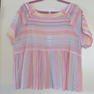 NWT Embroidered Anthropologie Baby Doll Top